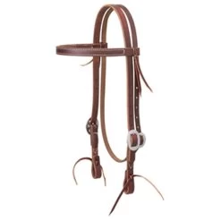Weaver Leather Weaver Working Cowboy Economy Browband Headstall, 3/4", Stainless Steel