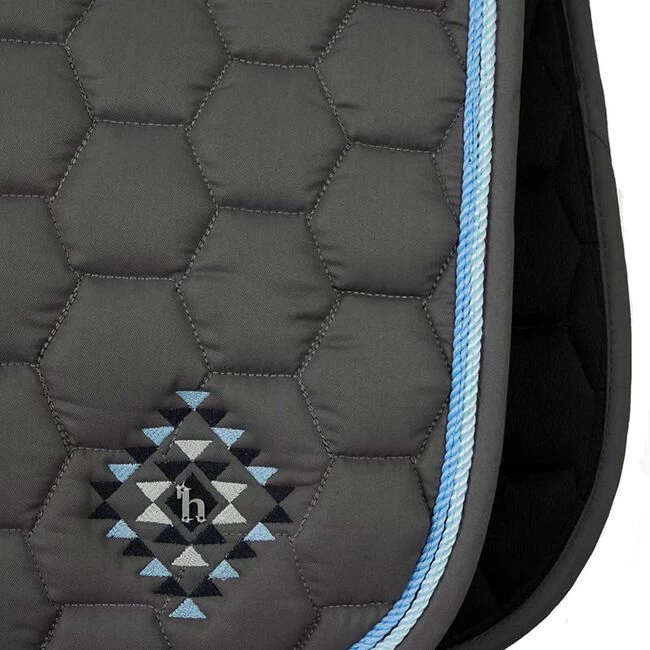 Horze Navajo Double Corded Dressage Saddle Pad - Smoked Pearl Grey 4 Horze Navajo Double Corded Dressage Saddle Pad - Smoked Pearl Grey - Image 2