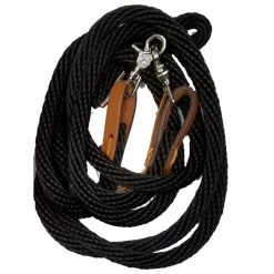 Triple E 10′ Poly Rope Game Reins - Solid Colors 9 Triple E 10′ Poly Rope Game Reins - Solid Colors -Equestrian Supplies 1882 black 1
