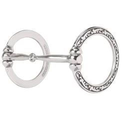 Weaver Leather Weaver Snaffle Mouth Bit With Floral Engraving And Black Accents