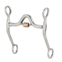 Turn-Two Equine Stainless Steel Medium Port Roller Curb Bit
