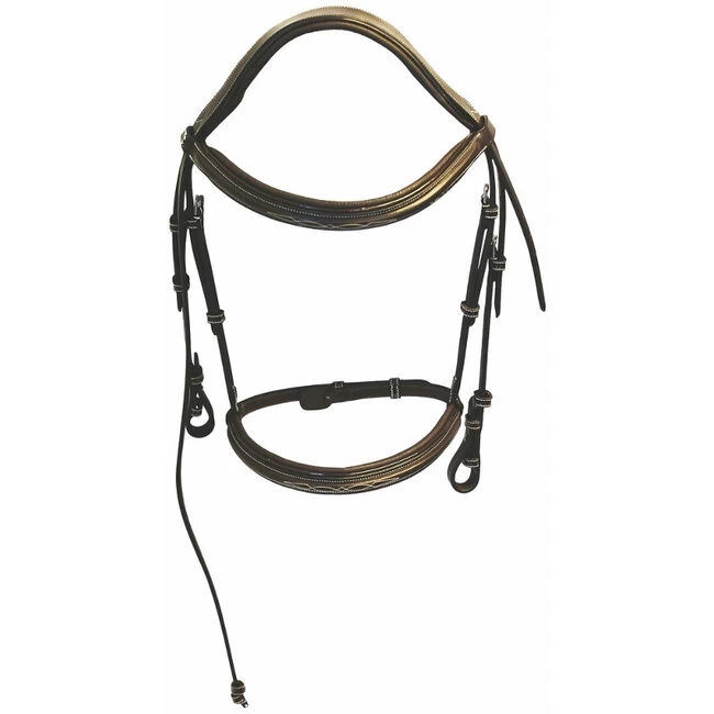 Henri De Rivel Pro Mono Crown Fancy Bridle With Patent Leather Piping 4 Henri De Rivel Pro Mono Crown Fancy Bridle With Patent Leather Piping - Image 2