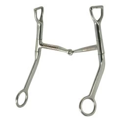 Coronet Robart Western Flat Cheek Copper Inlay Snaffle Bit