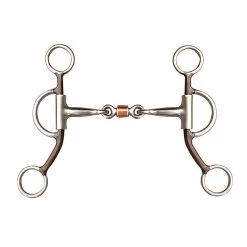 Coronet Western Training Bit With Dog Bone Copper Roller