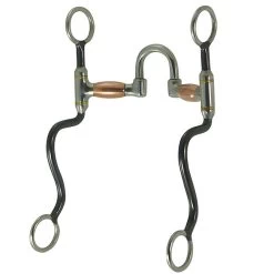 Coronet Correction Mouth Bit With Copper Barrels And Black Iron Cheeks
