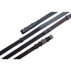 KL Select Black Oak Pebble Grip Reins With Stops