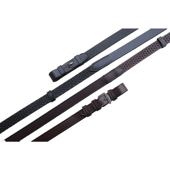 KL Select Black Oak Pebble Grip Reins With Stops 3 KL Select Black Oak Pebble Grip Reins With Stops