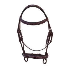 RHC Equestrian Raised Fancy Stitch Padded Bridle With Laced Reins