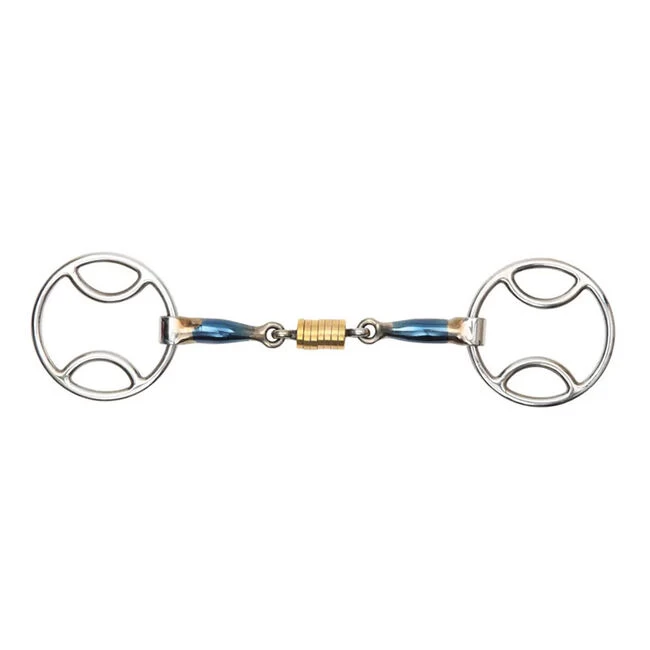 Shires Blue Sweet Iron Bevel Bit With Roller Link 3 Shires Blue Sweet Iron Bevel Bit With Roller Link