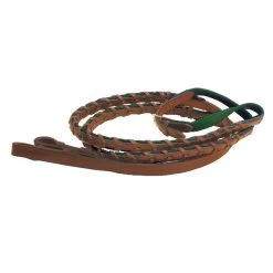 Tory Leather 5/8" Cross Country Reins With Lacing Over Cotton Web -Equestrian Supplies TL1168OG