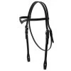 Tory Leather 5/8" Double & Stitched V-Brow Headstall With Chicago Screw Bit Ends And Buckles -Equestrian Supplies TL308