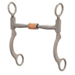 Weaver Leather Weaver Pro Series Short 6-1/2" Cheek Horse Bit - Sweet Iron Copper Roller