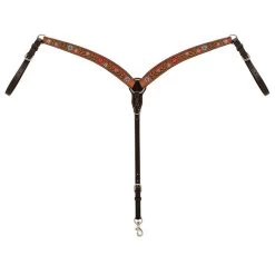 Weaver Leather Weaver Turquoise Cross Floral Vine Contoured Breast Collar