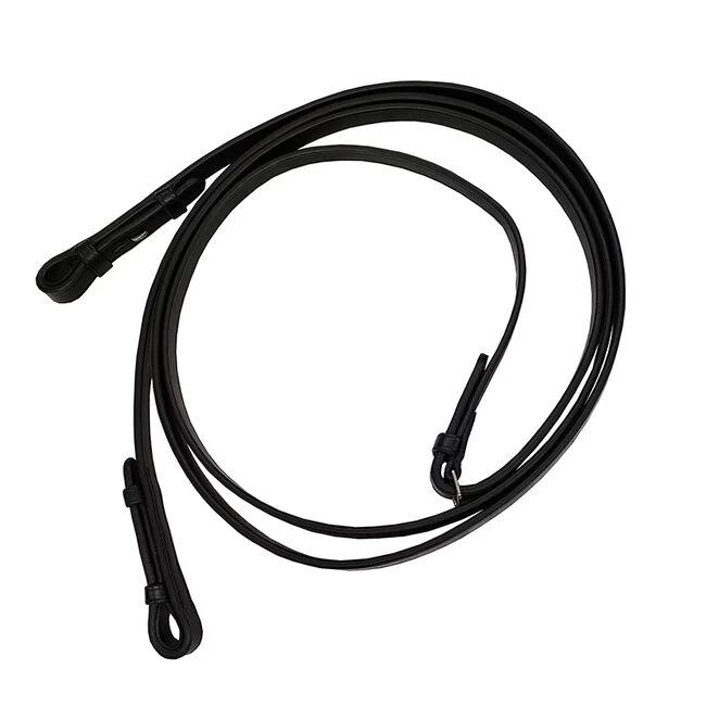 Bobby's English Tack Silver Spur Flat Leather Reins With Hooks 3 Bobby's English Tack Silver Spur Flat Leather Reins With Hooks